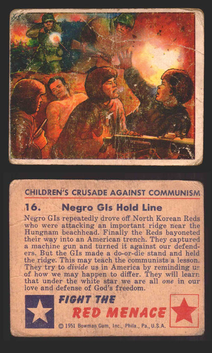 1951 Red Menace Vintage Trading Cards #1-48 You Pick Singles Bowman Gum 16   GIs Hold Line  - TvMovieCards.com