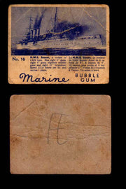 1944 Marine Bubble Gum World Wide V403-1 Vintage Trading Card #1-120 Singles #16 H.M.S. Sussex  - TvMovieCards.com