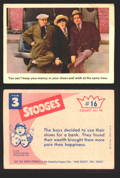 1959 Three 3 Stooges Fleer Vintage Trading Cards You Pick Singles #1-96 #16  - TvMovieCards.com