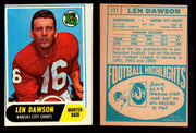 1968 Topps Football Trading Card You Pick Singles #1-#219 G/VG/EX #	171	Len Dawson (HOF)  - TvMovieCards.com