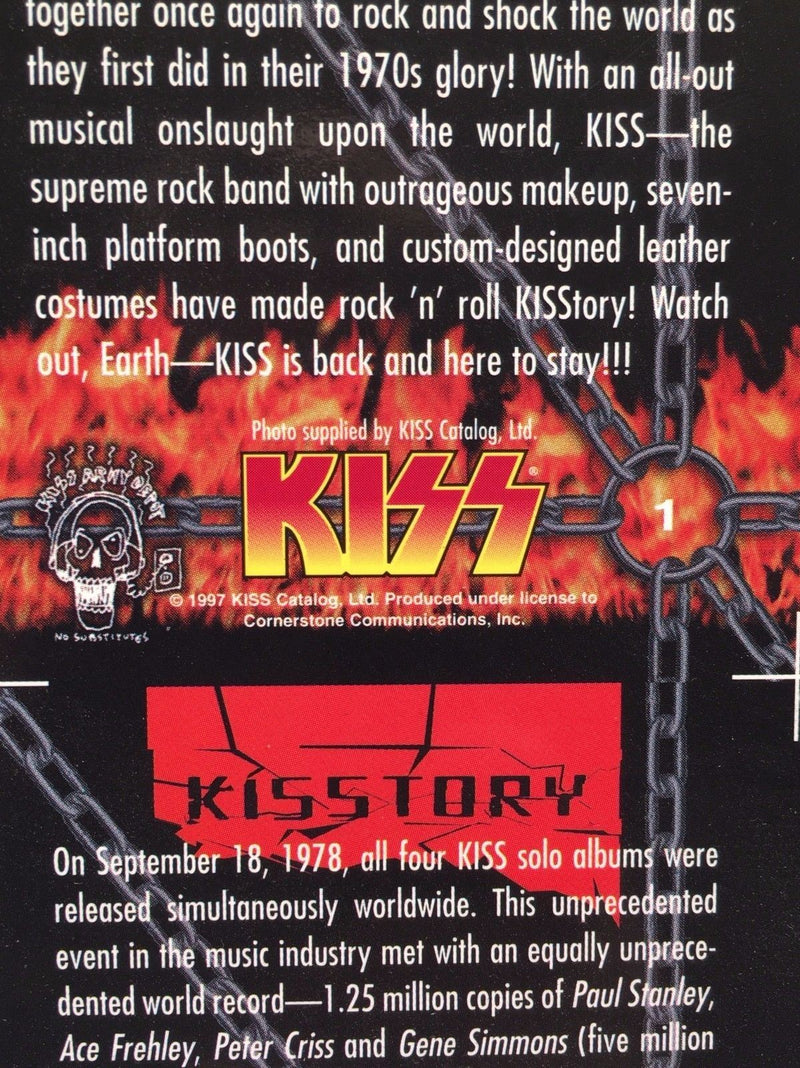 Kiss Series One 1 Gold Foil Trading Card Uncut 100 Card Sheet Poster Size   - TvMovieCards.com