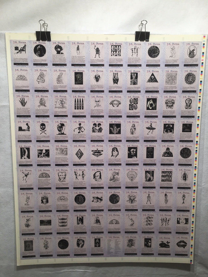 J.K. Potter Fantasy Art Trading Cards UNCUT 90 CARD SHEET Poster Size FPG 1996   - TvMovieCards.com