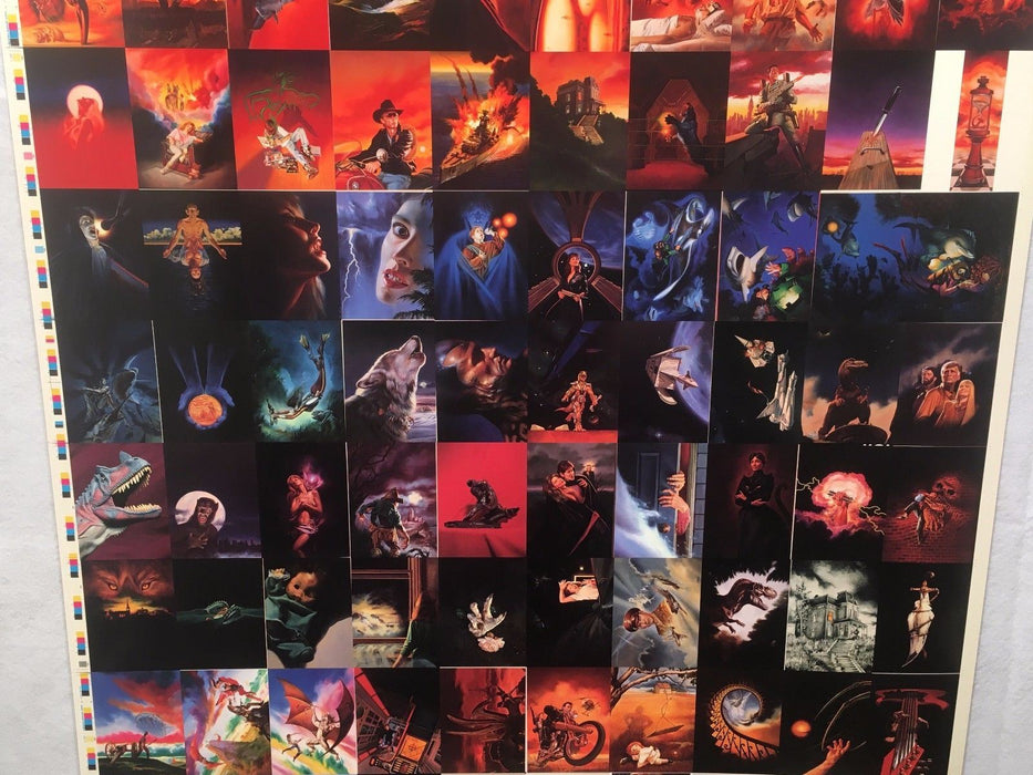 Joe Devito Fantasy Art Trading Cards UNCUT 90 CARD SHEET Poster Size FPG 1995   - TvMovieCards.com