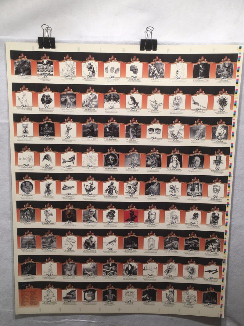 Joe Devito Fantasy Art Trading Cards UNCUT 90 CARD SHEET Poster Size FPG 1995   - TvMovieCards.com