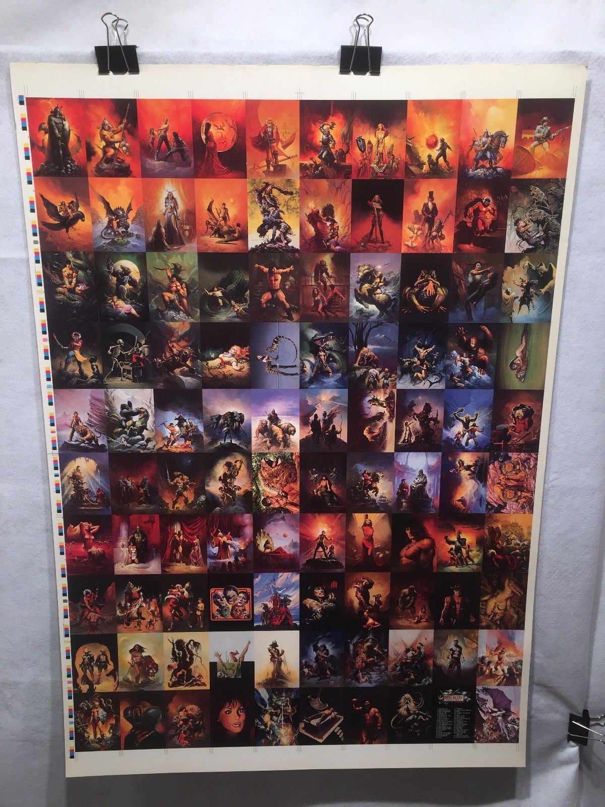 Ken Kelly Two Fantasy Art Trading Cards UNCUT 100 CARD SHEET Poster Size FPG