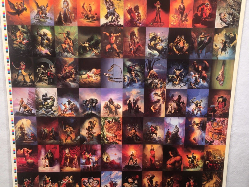 Ken Kelly Two Fantasy Art Trading Cards UNCUT 100 CARD SHEET Poster Size FPG   - TvMovieCards.com