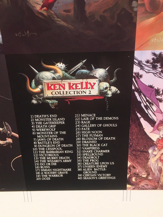 Ken Kelly Two Fantasy Art Trading Cards UNCUT 100 CARD SHEET Poster Size FPG   - TvMovieCards.com
