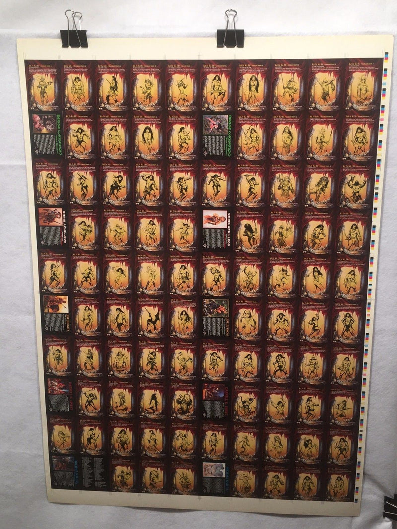 Ken Kelly Two Fantasy Art Trading Cards UNCUT 100 CARD SHEET Poster Size FPG   - TvMovieCards.com