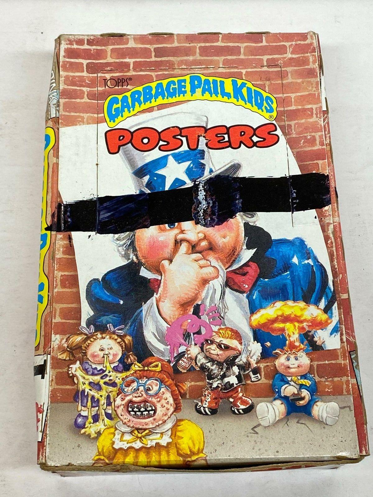 rare garbage pail kid cards 1986 Kids Posters Trading Card Box 36 Empty Pack Wrappers — Grim Jim Garbage Pail Kids