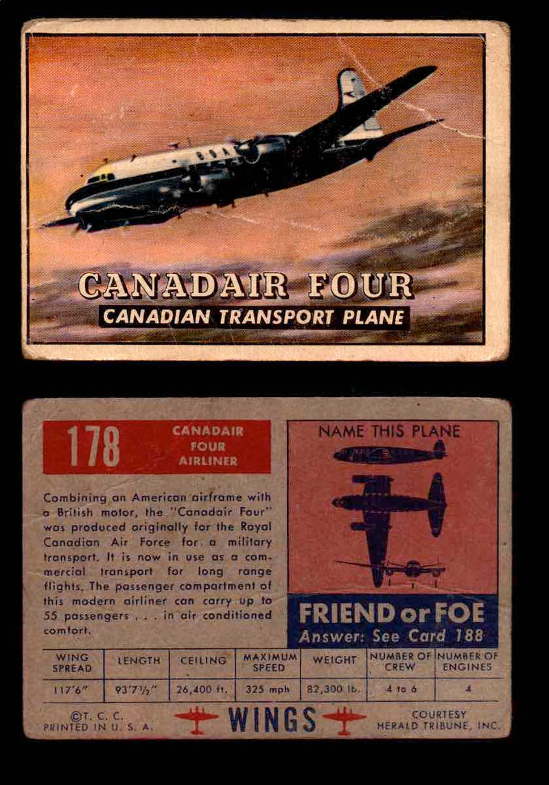 1953 Wings Topps TCG Vintage Trading Cards You Pick Singles #101-200 #178  - TvMovieCards.com