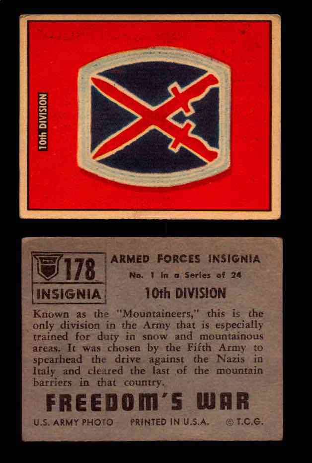 1950 Freedom's War Korea Topps Vintage Trading Cards You Pick Singles #101-203 #178  - TvMovieCards.com