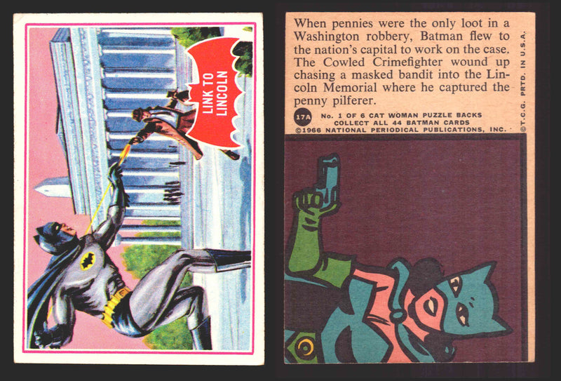 1966 Batman Series A (Red Bat) Vintage Trading Card You Pick Singles #1A-44A #17  - TvMovieCards.com