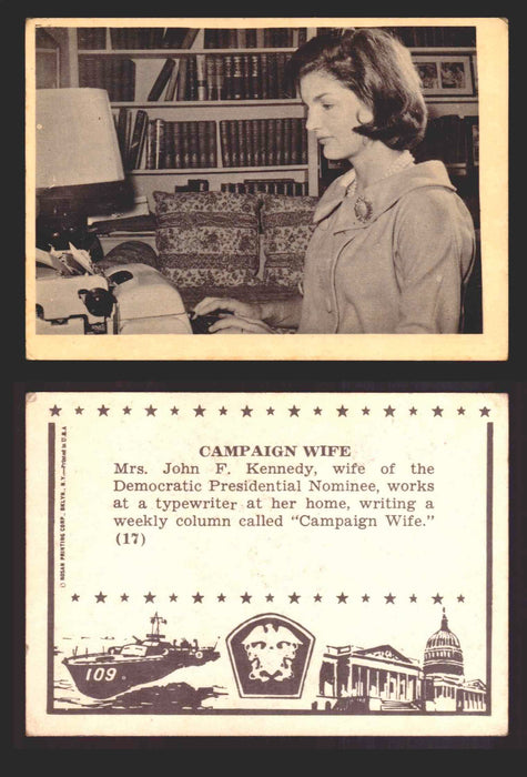 1963 John F. Kennedy JFK Rosan Trading Card You Pick Singles #1-66 17   Campaign Wife  - TvMovieCards.com