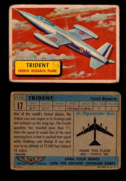1957 Planes Series I Topps Vintage Card You Pick Singles #1-60 #17  - TvMovieCards.com