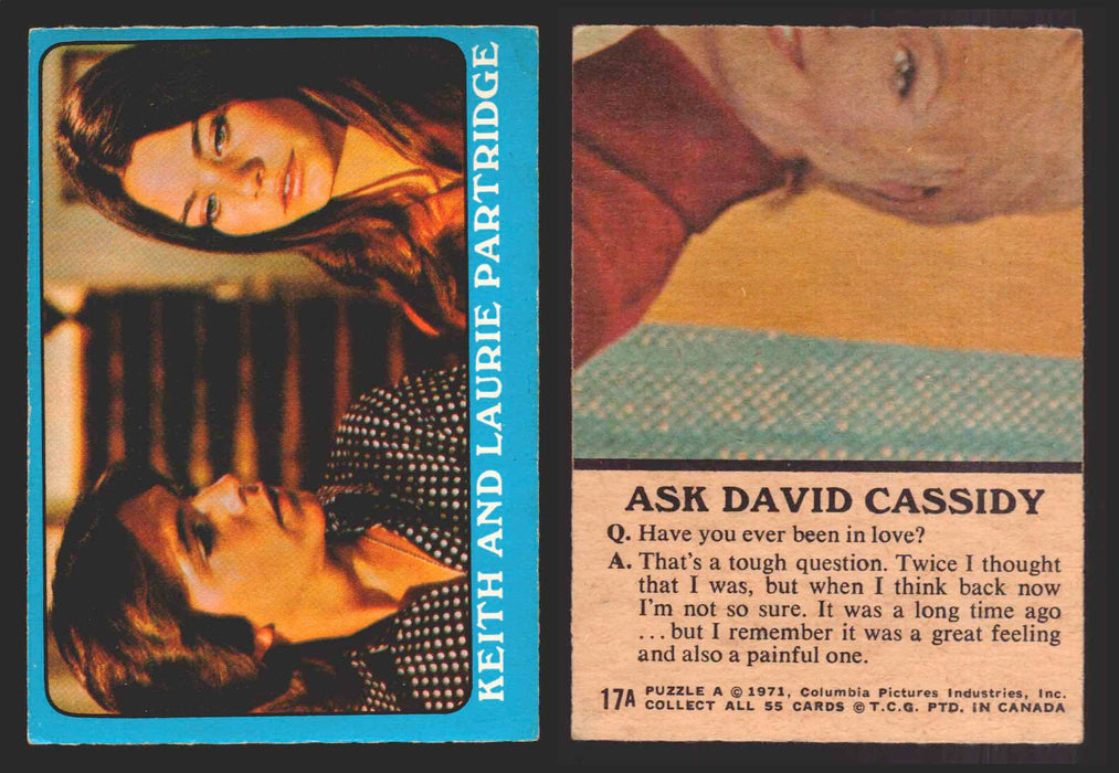 1971 The Partridge Family Series 2 Blue You Pick Single Cards #1-55 O-Pee-Chee 17A  - TvMovieCards.com