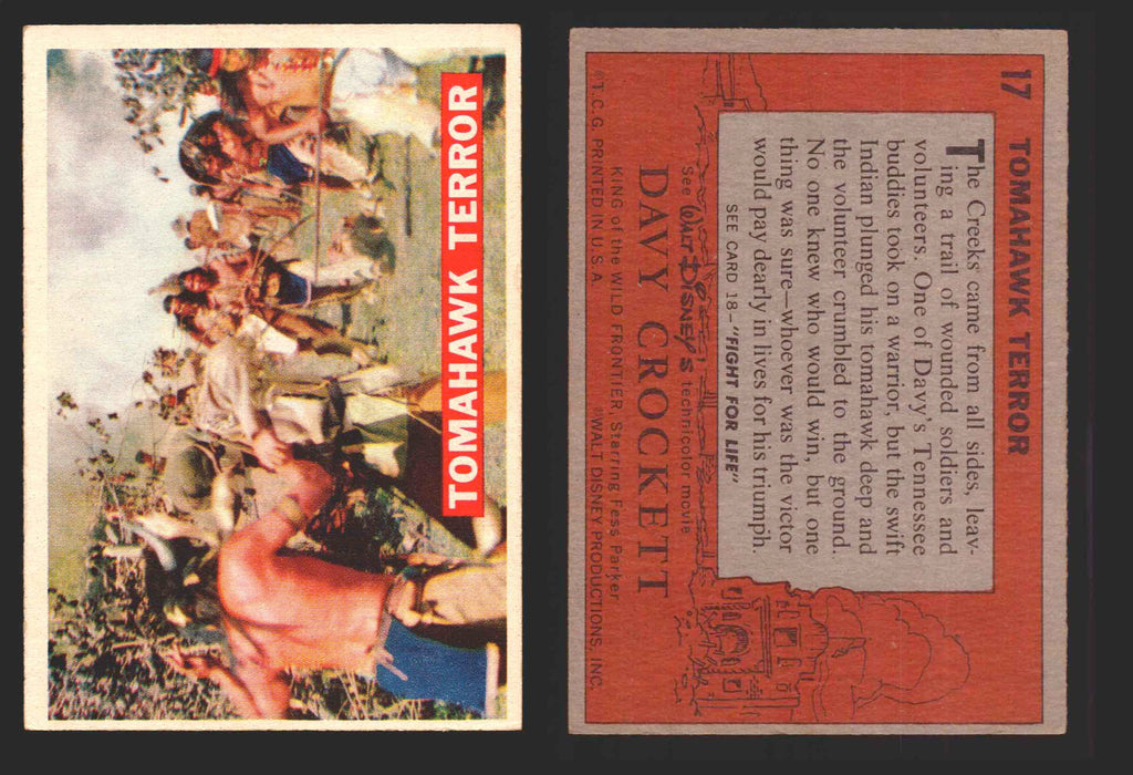 Davy Crockett Series 1 1956 Walt Disney Topps Vintage Trading Cards You Pick Sin 17   Tomahawk Terror  - TvMovieCards.com
