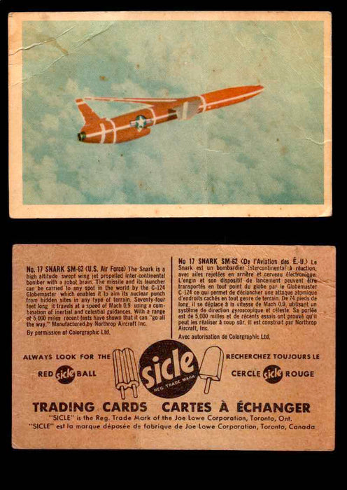 1959 Sicle Aircraft & Missile Canadian Vintage Trading Card U Pick Singles #1-25 #17 Shark SM-62  - TvMovieCards.com