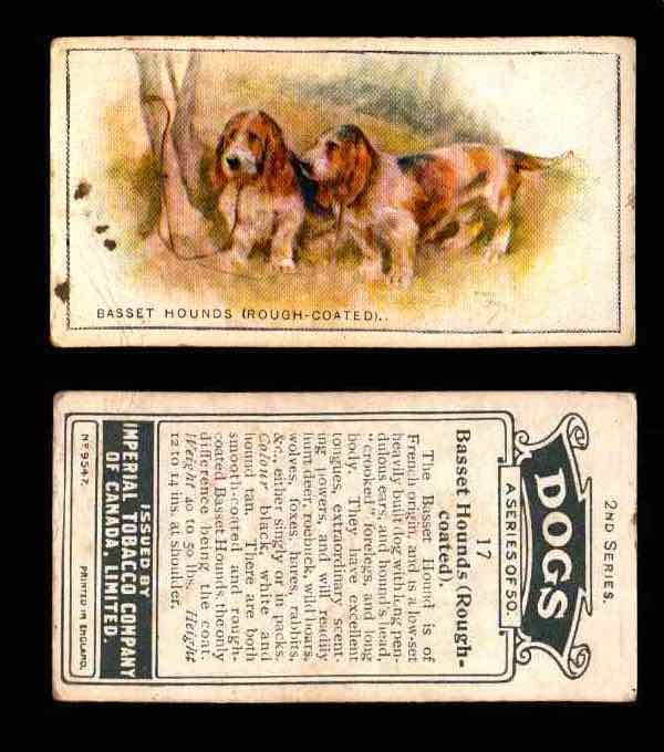 1925 Dogs 2nd Series Imperial Tobacco Vintage Trading Cards U Pick Singles #1-50 #17 Basset Hounds  - TvMovieCards.com