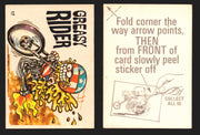 1972 Silly Cycles Donruss Vintage Trading Cards #1-66 You Pick Singles #17 Greasy Rider  - TvMovieCards.com