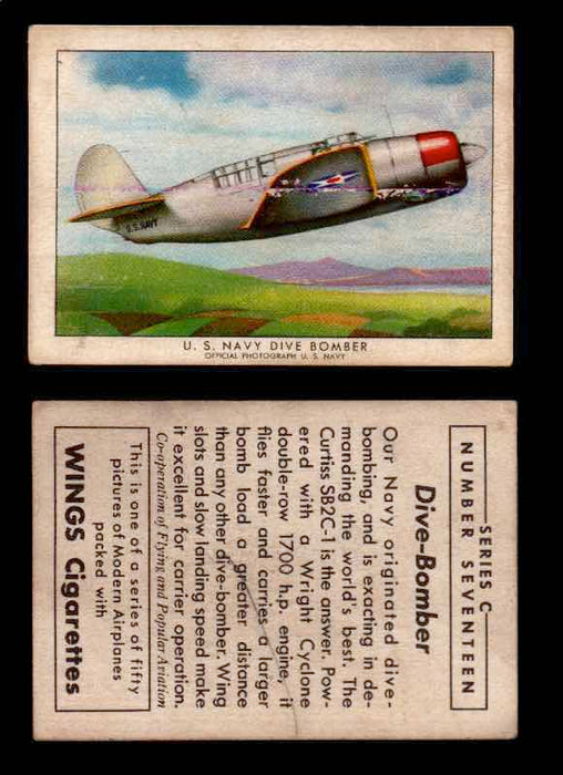 1942 Modern American Airplanes Series C Vintage Trading Cards Pick Singles #1-50 17	 	U.S. Navy Dive Bomber  - TvMovieCards.com