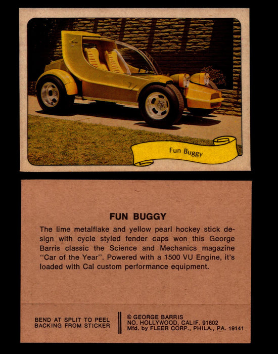 Kustom Cars - Series 2 George Barris 1975 Fleer Sticker Vintage Cards You Pick S #17 Fun Buggy  - TvMovieCards.com