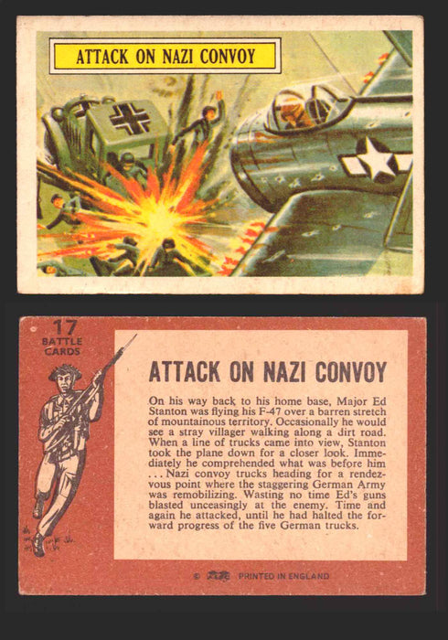1965 Battle World War II A&BC Vintage Trading Card You Pick Singles #1-#73 17   Attack on Nazi Convoy  - TvMovieCards.com