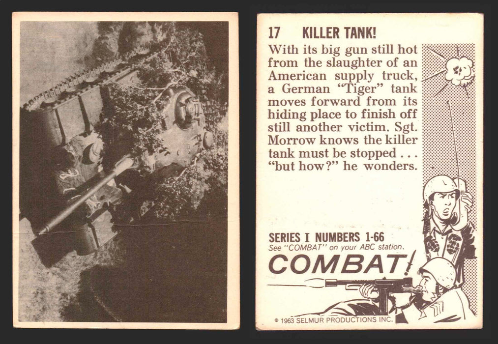 1963 Combat Series I Donruss Selmur Vintage Card You Pick Singles #1-66 17   Killer Tank!  - TvMovieCards.com