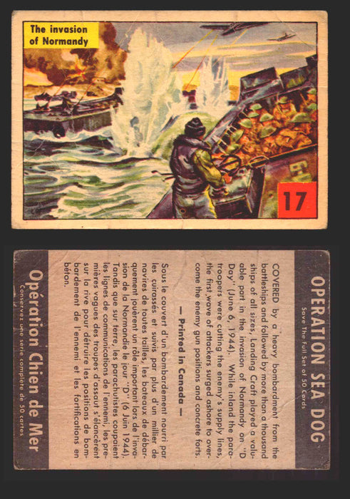 1954 Parkhurst Operation Sea Dogs You Pick Single Trading Cards #1-50 V339-9 17 The Invasion of Normandy  - TvMovieCards.com