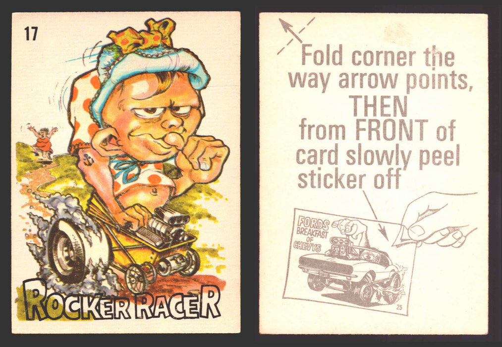 1969 Odd Rods Vintage Sticker Trading Cards #1-#44 You Pick Singles Donruss #	17	Rocker Racer  - TvMovieCards.com