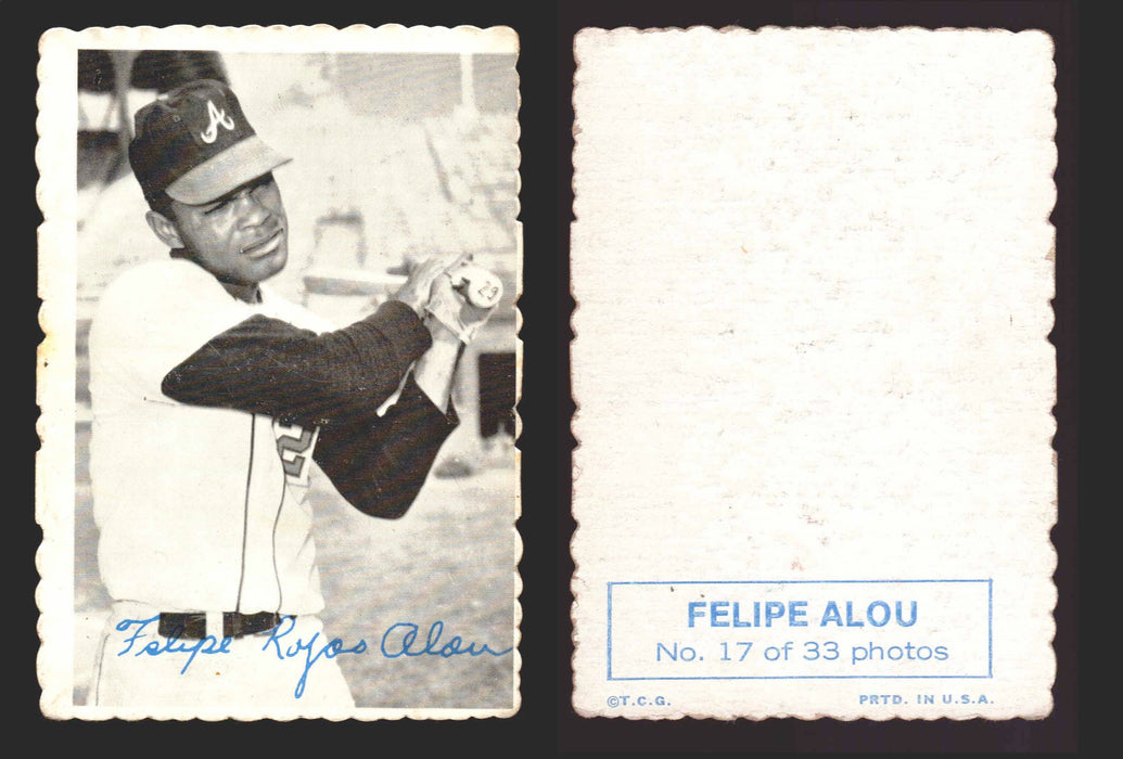 1969 Topps Baseball Deckle Edge Trading Card You Pick Singles #1-#33 VG/EX 17 Felipe Alou - Atlanta Braves  - TvMovieCards.com