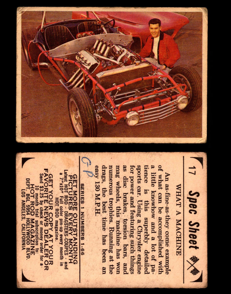 1965 Donruss Spec Sheet Vintage Hot Rods Trading Cards You Pick Singles #1-66   - TvMovieCards.com