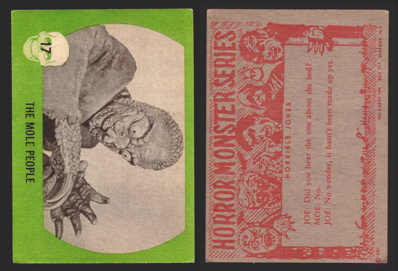 1961 Horror Monsters Series 1 Green Trading Card You Pick Singles #1-66 NuCard #	 17   The Mole People  - TvMovieCards.com