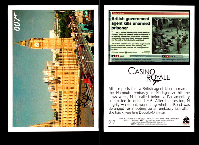 James Bond Archives 2014 Casino Royal Gold Parallel Card You Pick Number #17  - TvMovieCards.com