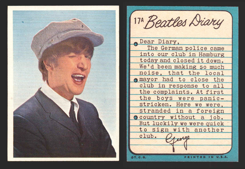 Beatles Diary Topps 1964 Vintage Trading Cards You Pick Singles #1A-#60A #	17	A  - TvMovieCards.com