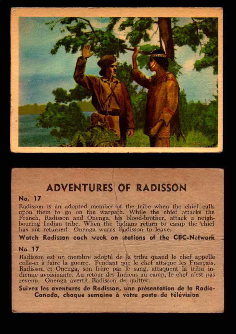 1957 Adventures of Radisson (Tomahawk) TV Vintage Card You Pick Singles #1-50 #17  - TvMovieCards.com