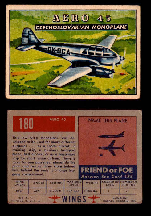 1953 Wings Topps TCG Vintage Trading Cards You Pick Singles #101-200 #180  - TvMovieCards.com