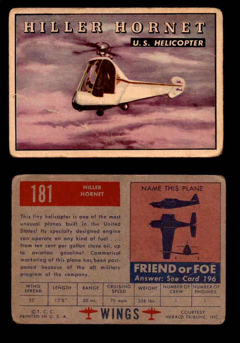 1953 Wings Topps TCG Vintage Trading Cards You Pick Singles #101-200 #181  - TvMovieCards.com