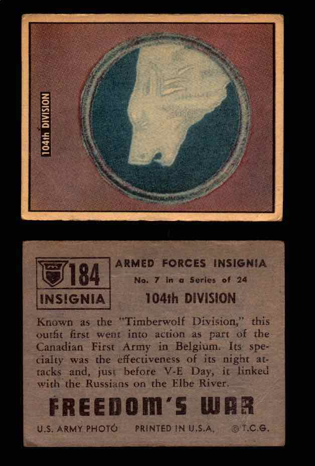 1950 Freedom's War Korea Topps Vintage Trading Cards You Pick Singles #101-203 #184  - TvMovieCards.com