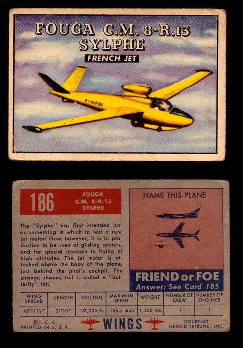 1953 Wings Topps TCG Vintage Trading Cards You Pick Singles #101-200 #186  - TvMovieCards.com