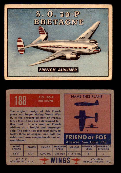 1953 Wings Topps TCG Vintage Trading Cards You Pick Singles #101-200 #188  - TvMovieCards.com