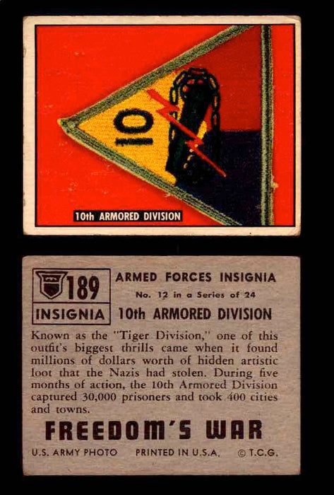 1950 Freedom's War Korea Topps Vintage Trading Cards You Pick Singles #101-203 #189  - TvMovieCards.com