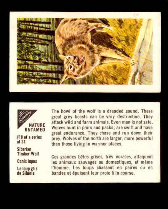Nature Untamed Nabisco Vintage Trading Cards You Pick Singles #1-24 #18 Siberian Timber Wolf  - TvMovieCards.com