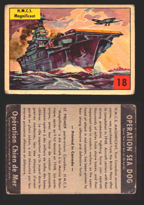 1954 Parkhurst Operation Sea Dogs You Pick Single Trading Cards #1-50 V339-9 18 H.M.C.S. Magnificent  - TvMovieCards.com
