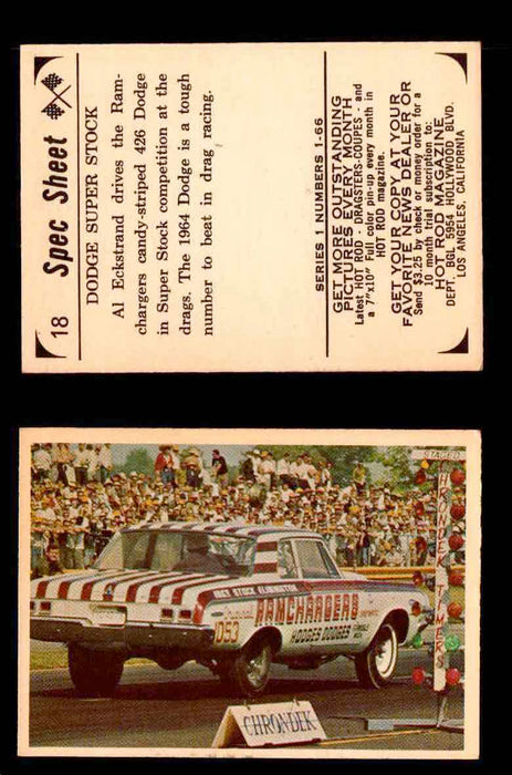 1965 Donruss Spec Sheet Vintage Hot Rods Trading Cards You Pick Singles #1-66 #18  - TvMovieCards.com