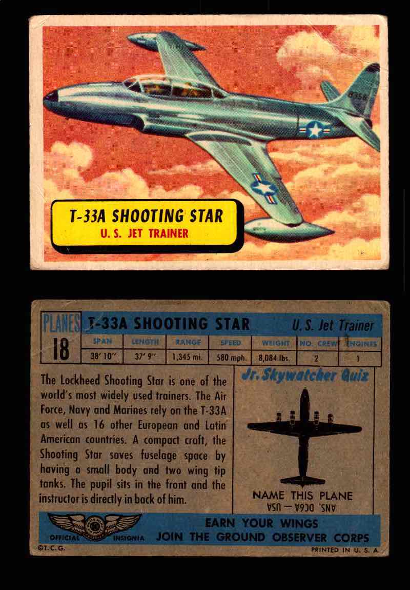 1957 Planes Series I Topps Vintage Card You Pick Singles #1-60 #18  - TvMovieCards.com