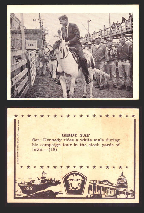 1963 John F. Kennedy JFK Rosan Trading Card You Pick Singles #1-66 18   Giddy Yap  - TvMovieCards.com