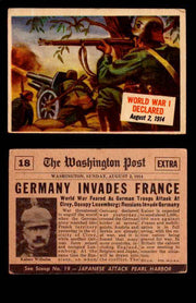 1954 Scoop Newspaper Series 1 Topps Vintage Trading Cards You Pick Singles #1-78 18   World War I Declared  - TvMovieCards.com