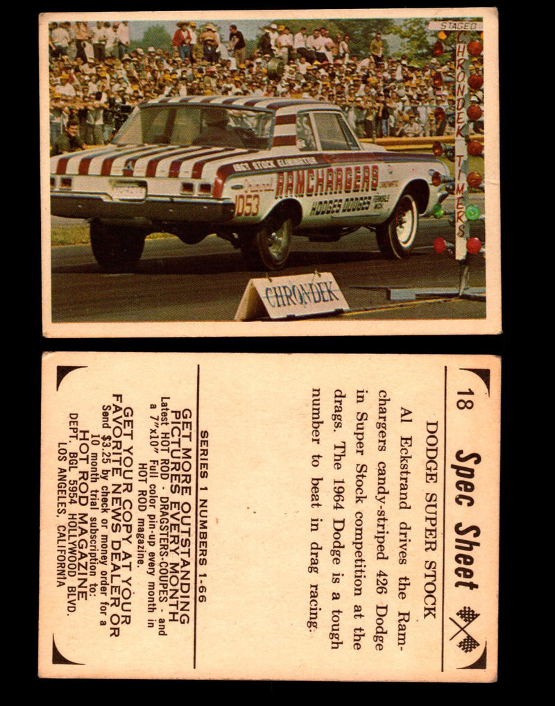 1965 Donruss Spec Sheet Vintage Hot Rods Trading Cards You Pick Singles #1-66   - TvMovieCards.com