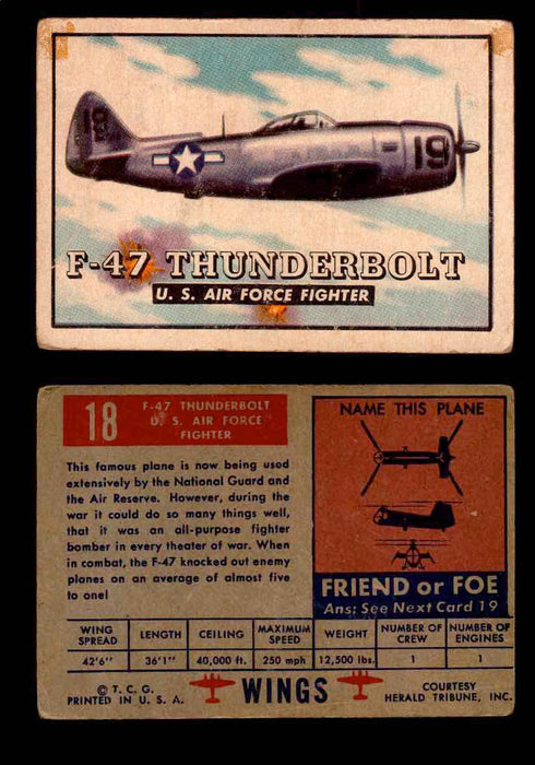 1952 Wings Topps TCG Vintage Trading Cards You Pick Singles #1-100 #18  - TvMovieCards.com