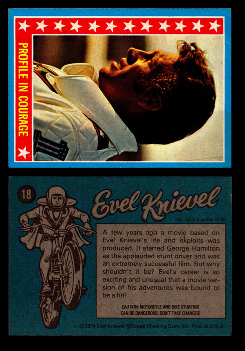 Evel Knievel Topps 1974 Vintage Trading Cards You Pick Singles #1-60 #18  - TvMovieCards.com